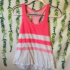 Size S Pink/White Striped American Eagle Racerback Tank Top A1